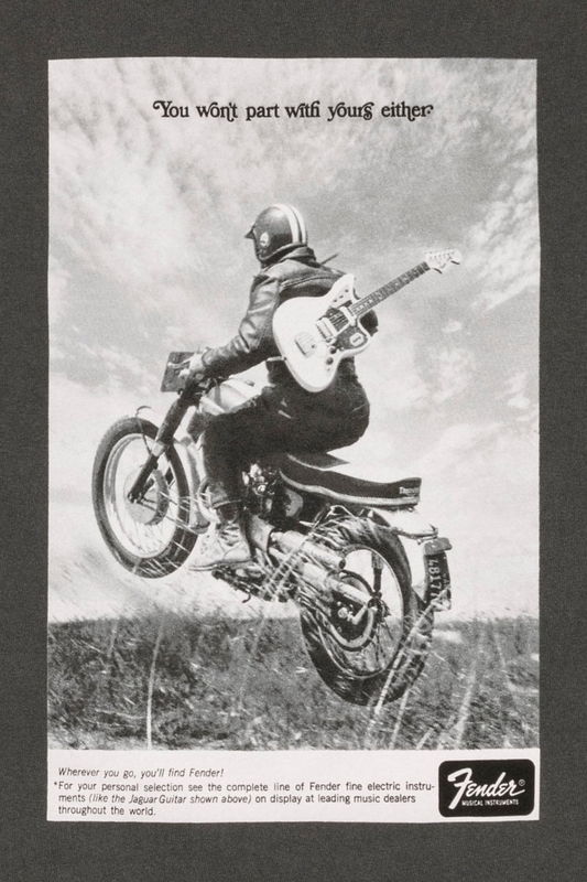 Fender Vintage Ad Motorcycle Rider T-Shirt