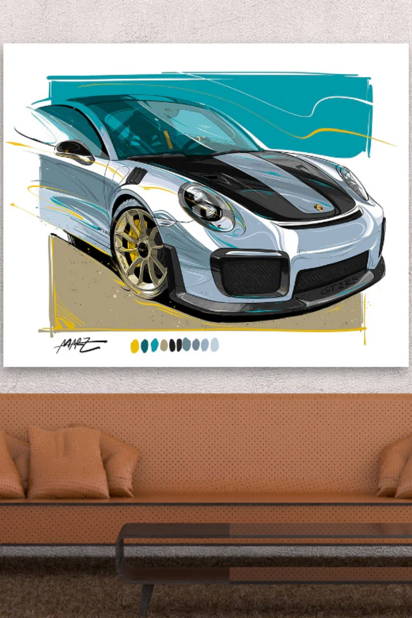 Marz Ink - Porsche 911 GT2RS (Front) (ACRYLIC/METAL)