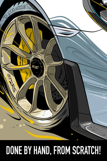 Marz Ink - Porsche 911 GT2RS (Front) (ACRYLIC/METAL)