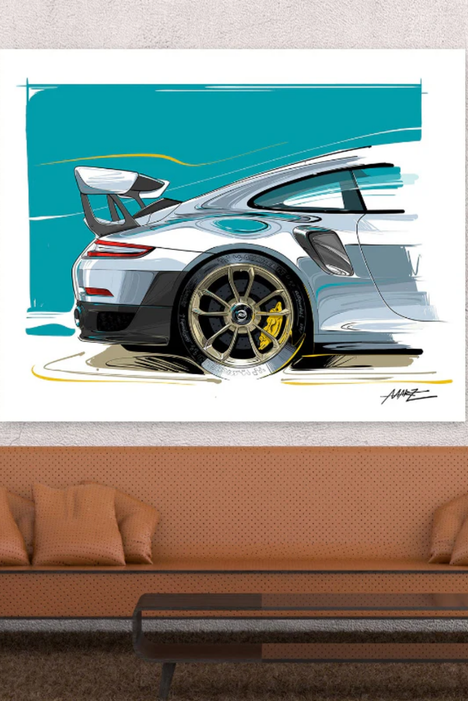 Marz Ink - Porsche 911 GT2RS (Rear) (ACRYLIC/METAL)