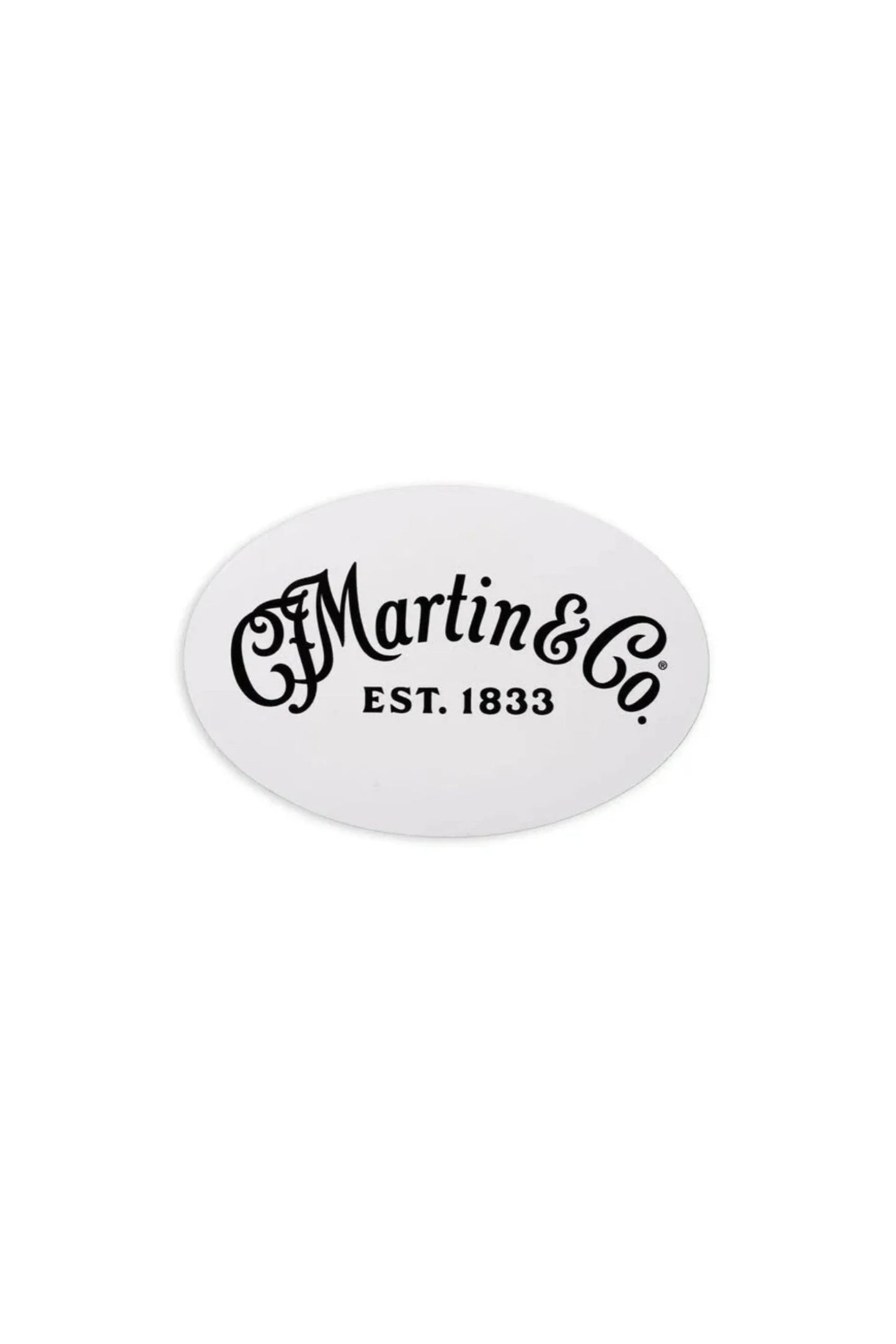 Martin Logo Oval Sticker - White