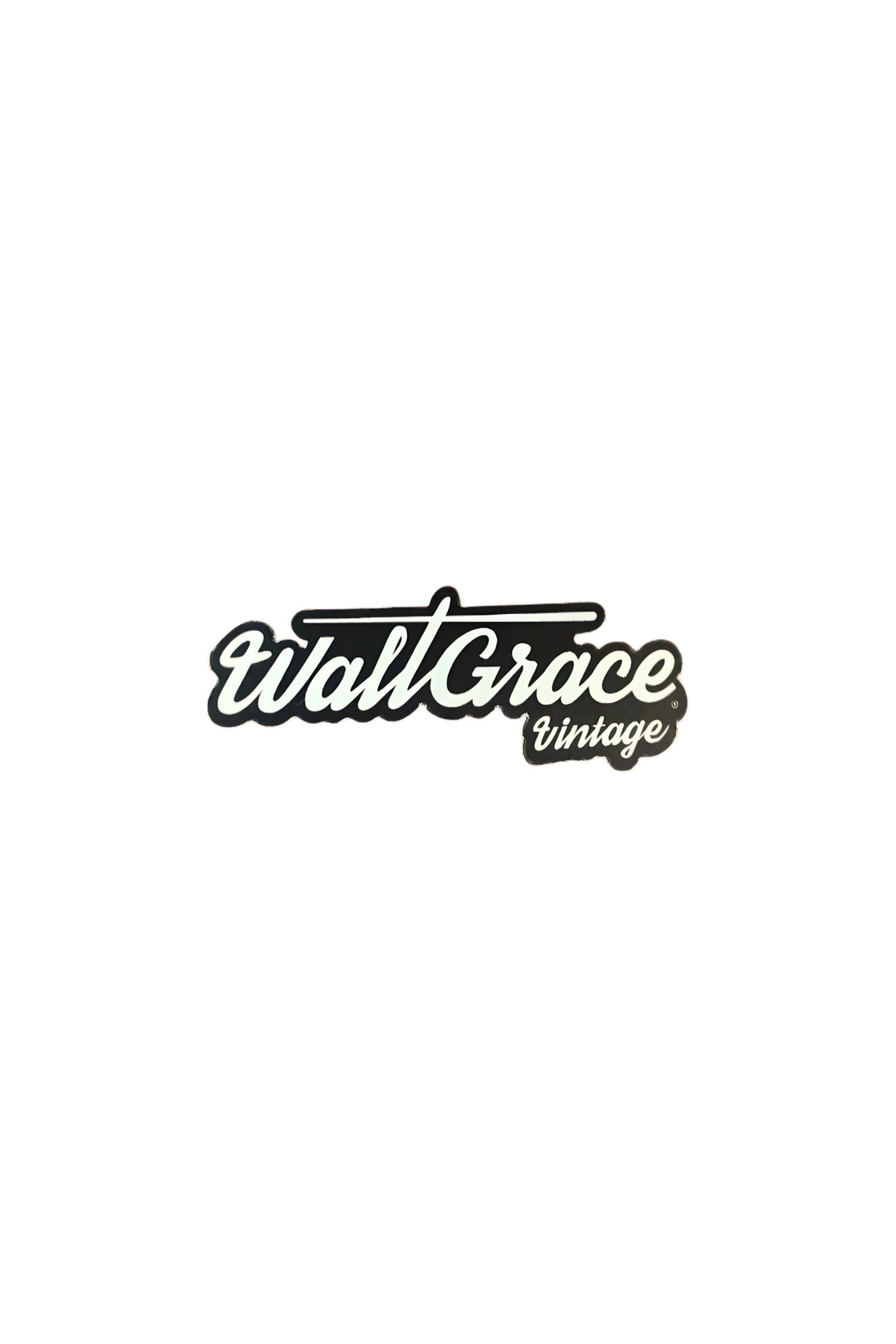 Walt Grace Vintage Script Sticker 5" - Black