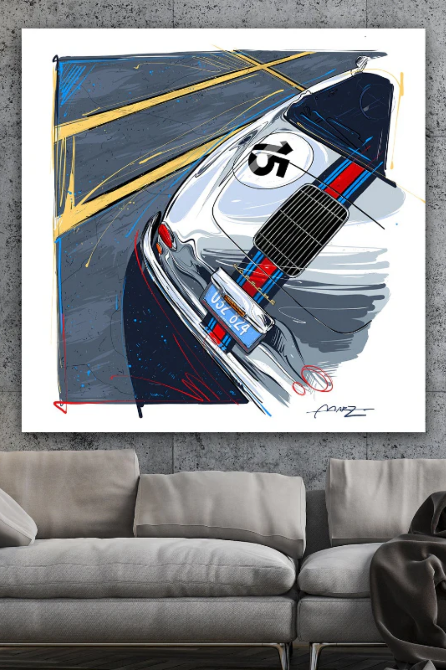 Marz Ink - Porsche 356 Speedster Martini (Rear) (ACRYLIC/METAL) - 1 of 50