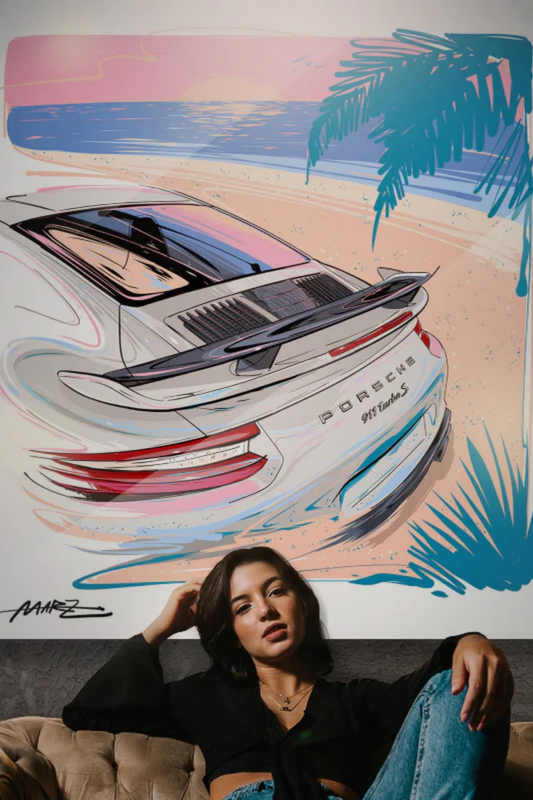 Marz Ink - Porsche Turbo S - Beach (chalk) (ACRYLIC/METAL) - 1 of 50