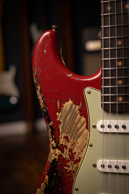 Fender Custom Shop 1961 Stratocaster Super Heavy Relic Electric Guitar - Aged Dakota Red over 3-Color Sunburst