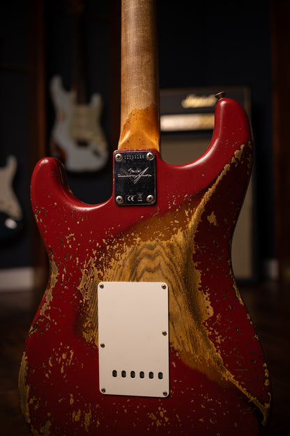 Fender Custom Shop 1961 Stratocaster Super Heavy Relic Electric Guitar - Aged Dakota Red over 3-Color Sunburst
