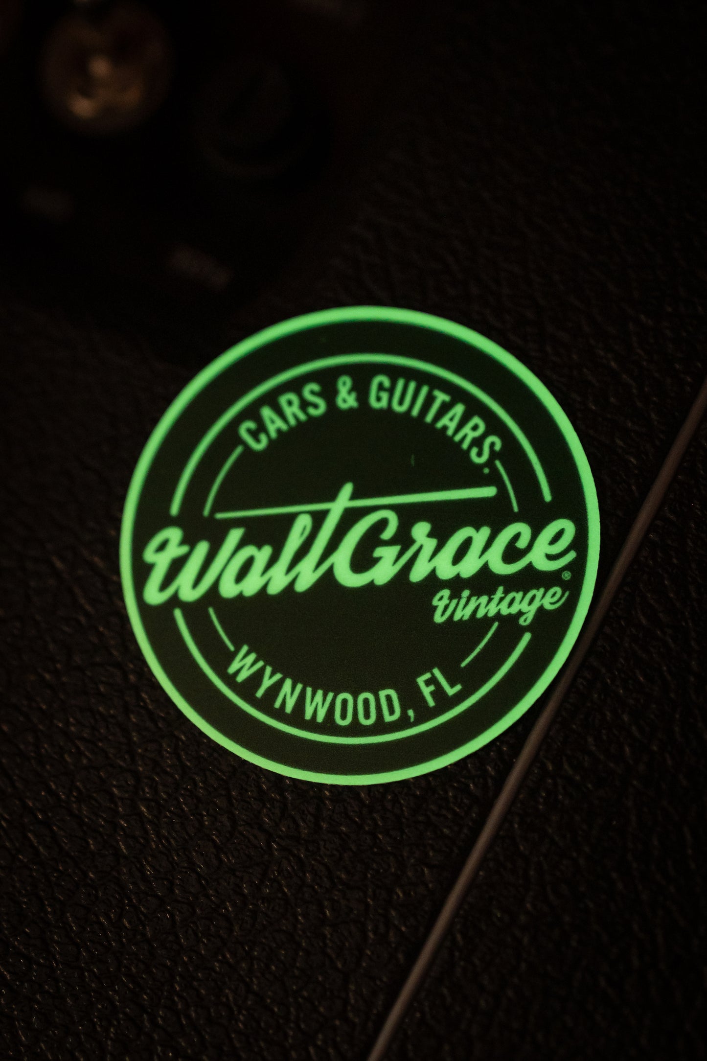 Walt Grace Vintage Glow In The Dard Round Sticker 2" - Black