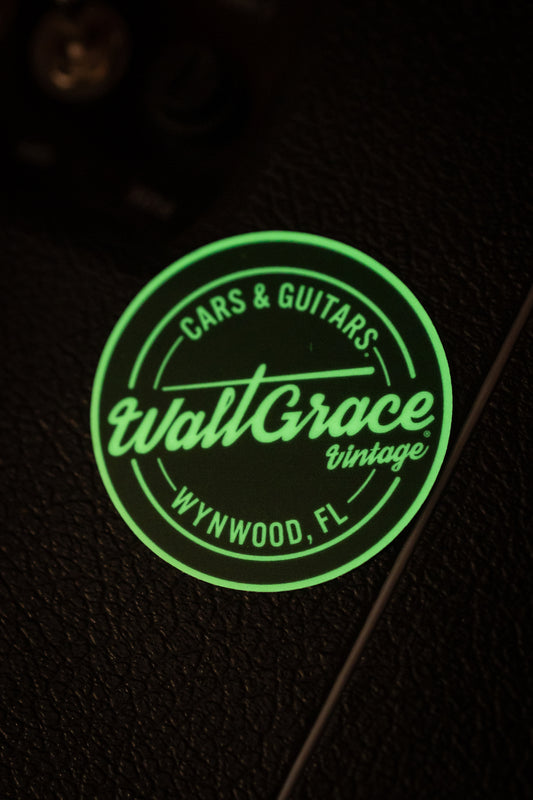 Walt Grace Vintage Glow In The Dard Round Sticker 2" - Black