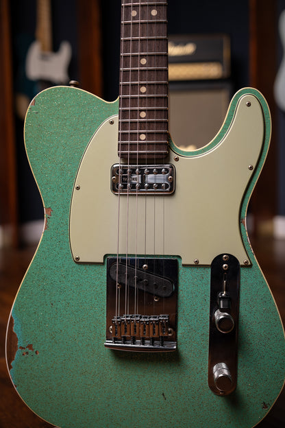 Fender Custom Shop Dual Stack HS Telecaster Relic Electric Guitar - Sea Foam Sparkle