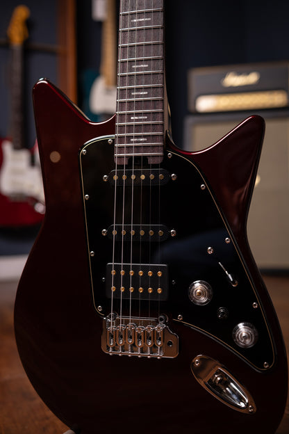 Osvaldo Skyline Six Electric Guitar - Obsidian Red