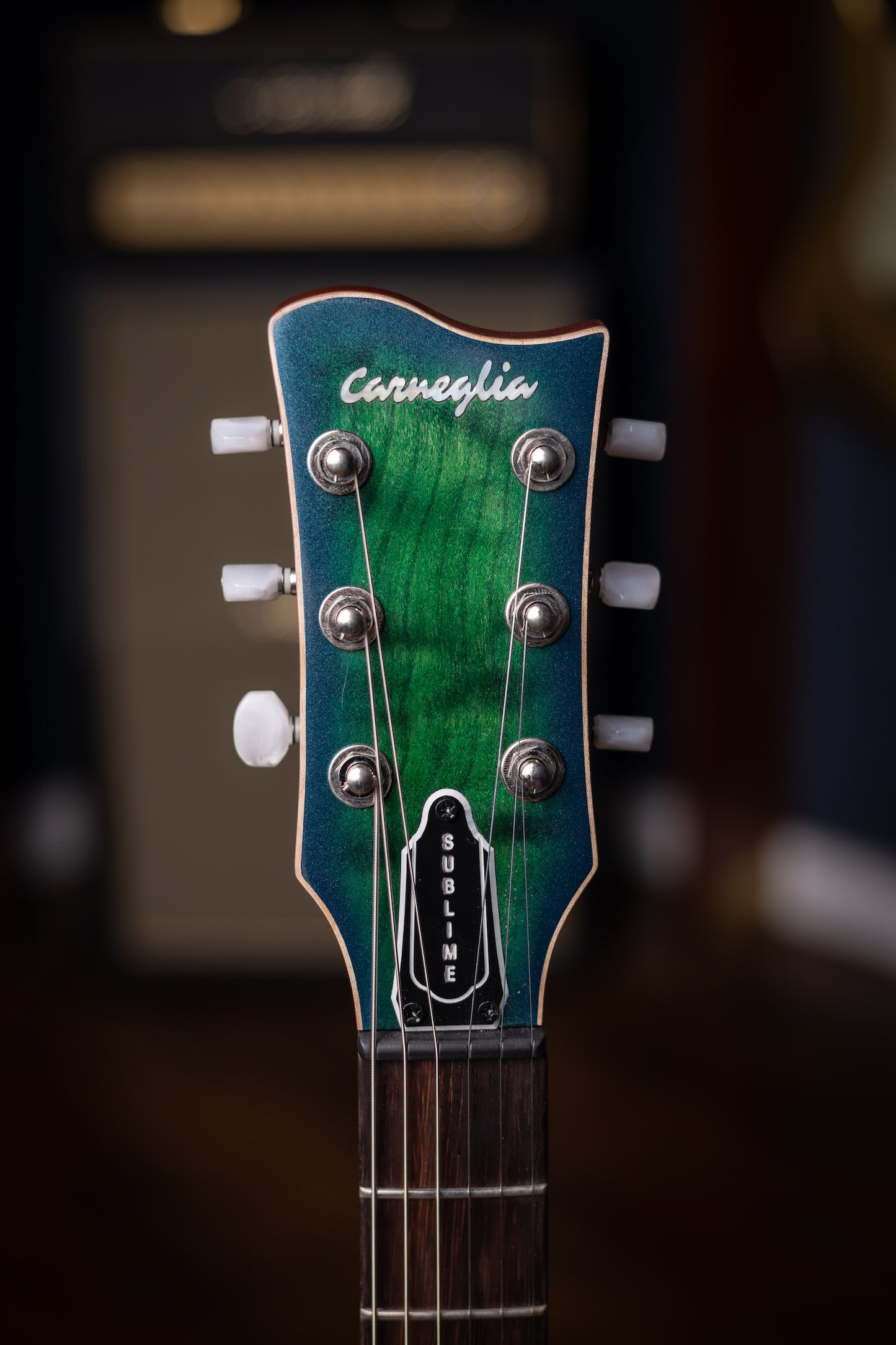 Carneglia Custom Shop Sublime Flame Maple Top Electric Guitar - Green Metallic Burst