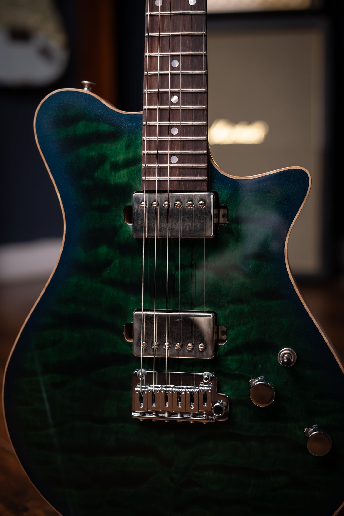 Carneglia Custom Shop Sublime Flame Maple Top Electric Guitar - Green Metallic Burst
