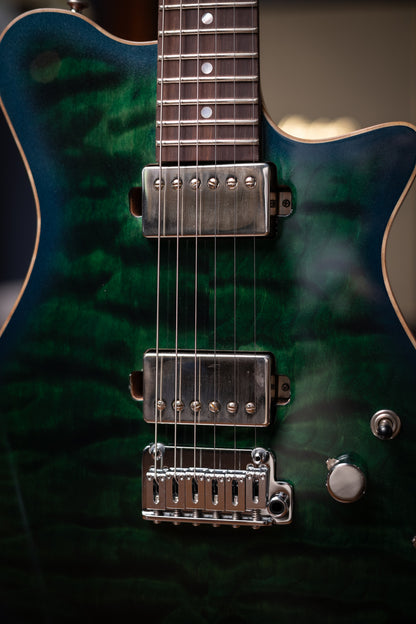 Carneglia Custom Shop Sublime Flame Maple Top Electric Guitar - Green Metallic Burst