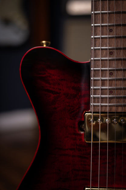 Carneglia Custom Shop Sublime Flame Maple Top Electric Guitar - Diablo Translucent Red Burst