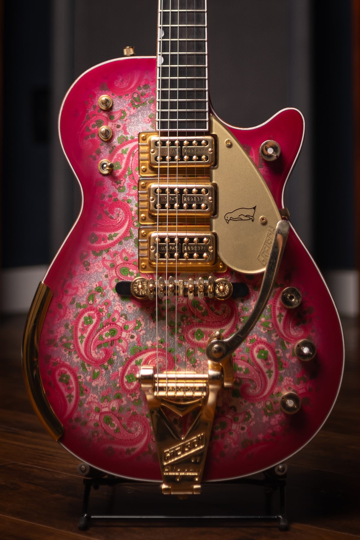Pre Owned Gretsch Masterbuilt Pink Paisley Penguin Electric Guitar