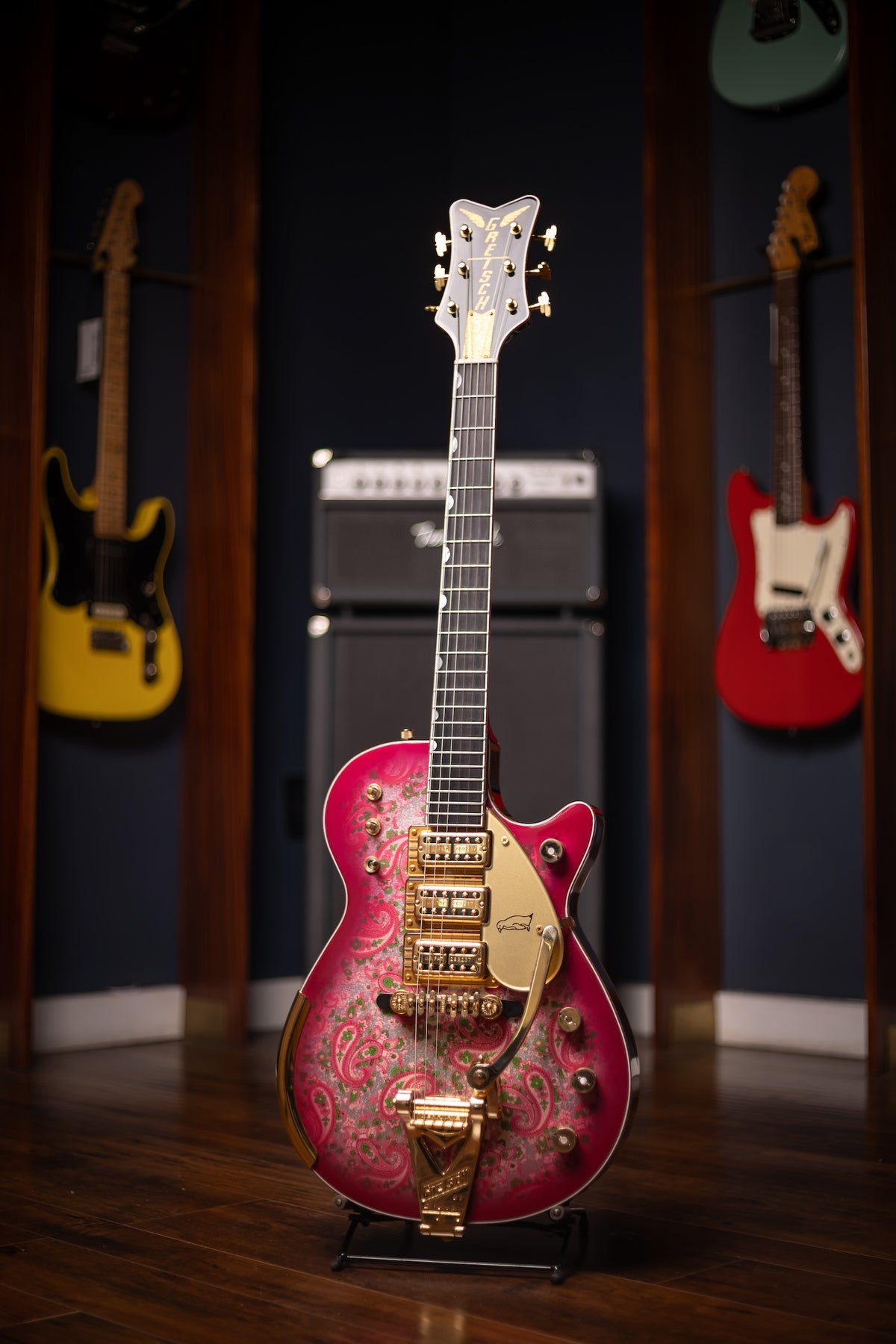 Pre Owned Gretsch Masterbuilt Pink Paisley Penguin Electric Guitar