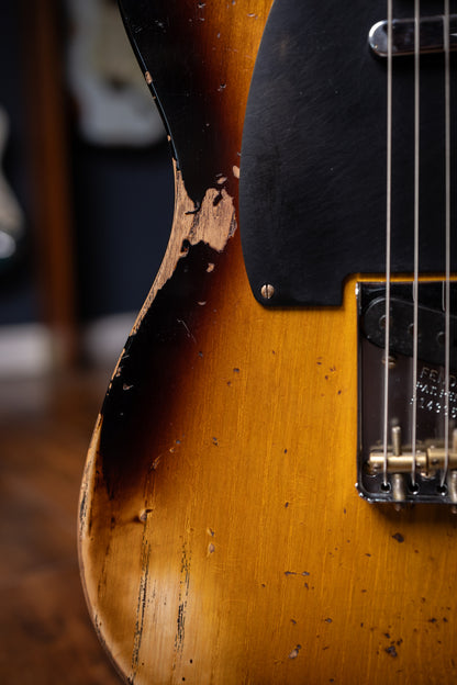 Fender 1951 Telecaster Nocaster Heavy Relic, 1-Piece Quartersawn Maple Neck Electric Guitar - 2-Color Sunburst