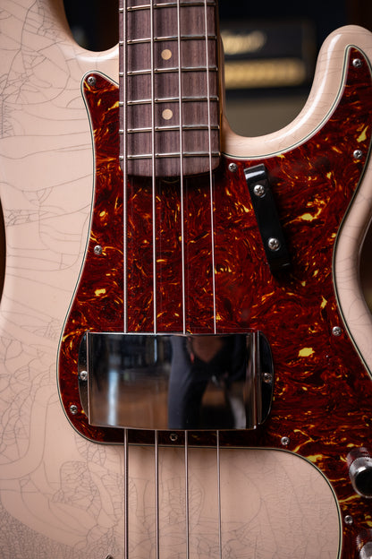Fender Custom Shop 1960 Precision Bass DLX Closet Classic - Faded Aged Shell Pink