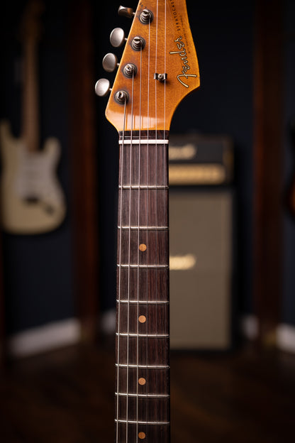 Fender Custom Shop 1961 Stratocaster Super Heavy Relic, 3A Rosewood Fingerboard Electric Guitar - Aged Surf Green over 3-Color Sunburst