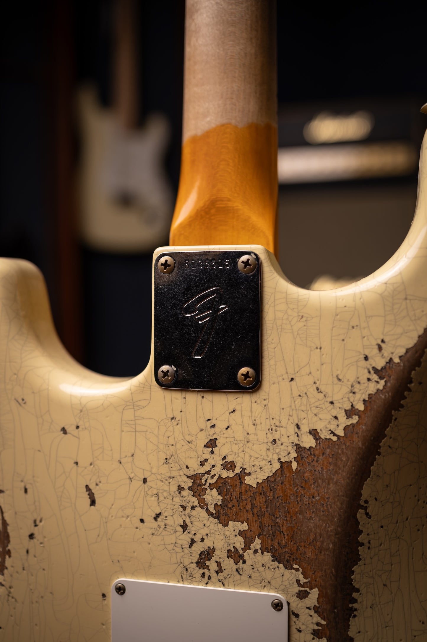 Fender Custom Shop 1969 Stratocaster Heavy Relic Electric Guitar - Aged Vintage White with Matching Headcap