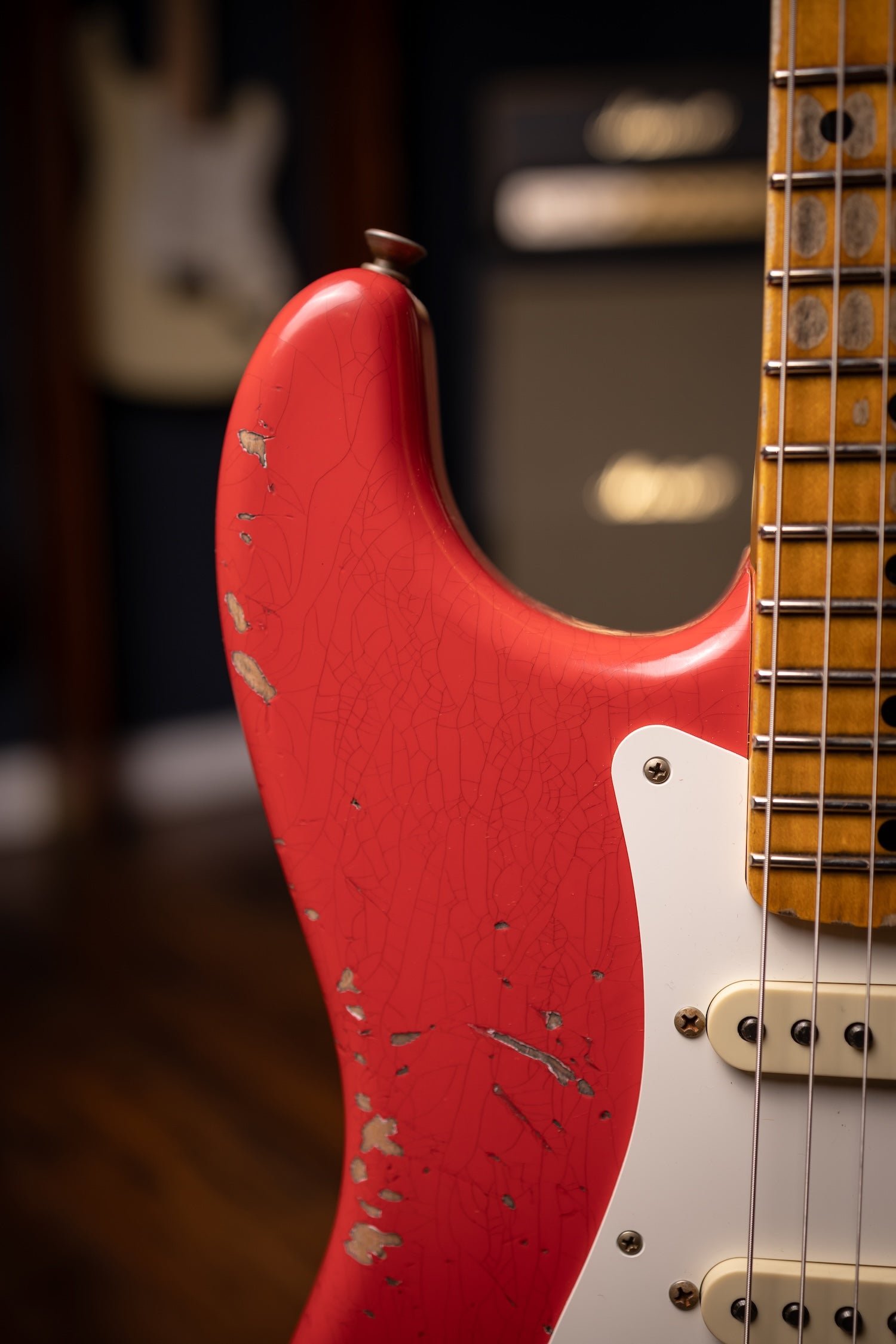 Fender Custom Shop 1957 Stratocaster® Heavy Relic®, 1-Piece Rift Sawn Maple Neck Fingerboard Electric Guitar -  Aged Fiesta Red