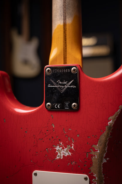 Fender Custom Shop 1957 Stratocaster® Heavy Relic®, 1-Piece Rift Sawn Maple Neck Fingerboard Electric Guitar -  Aged Fiesta Red