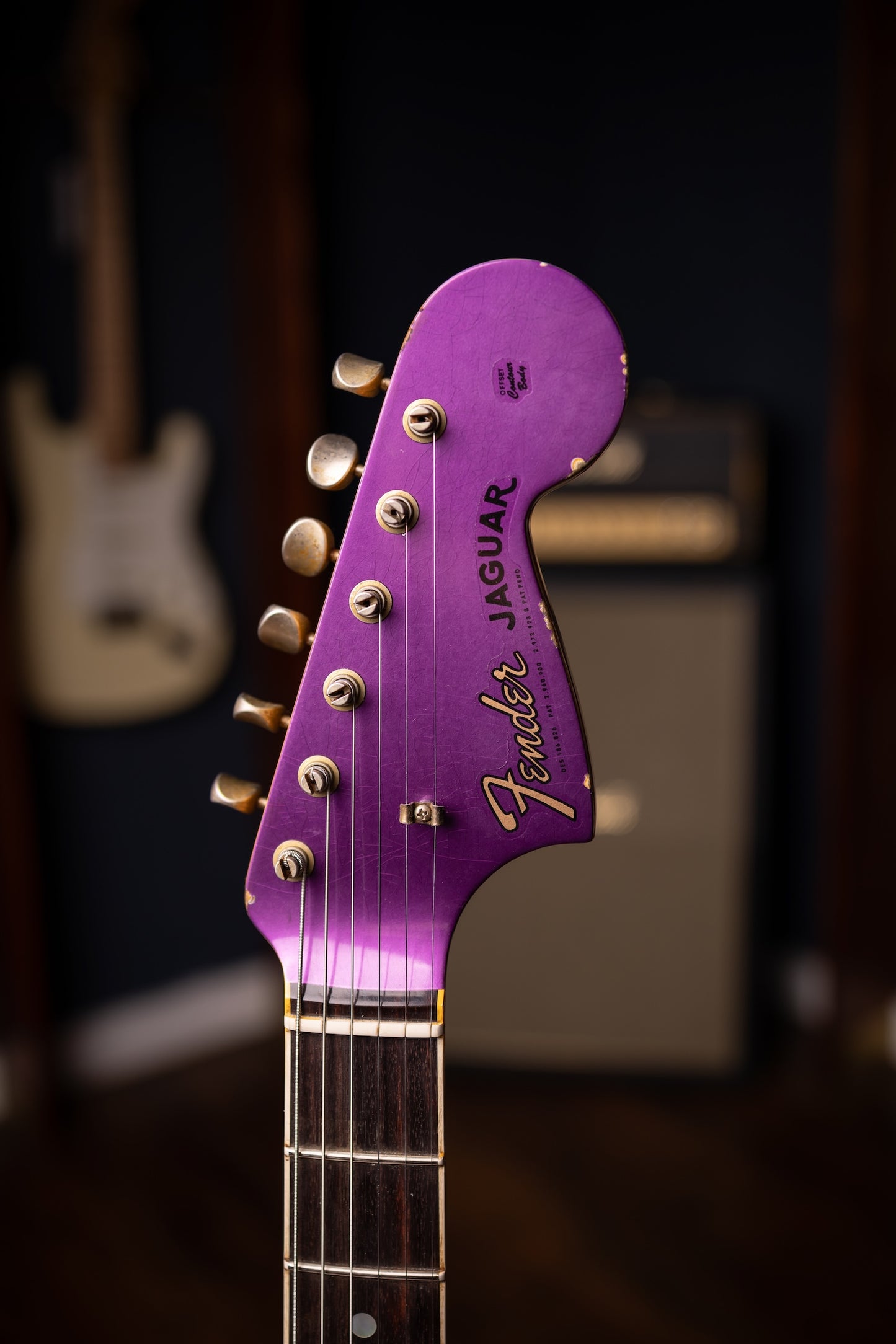 Fender Custom Shop 1965 Jaguar Heavy Relic Electric Guitar - Faded Purple Metallic