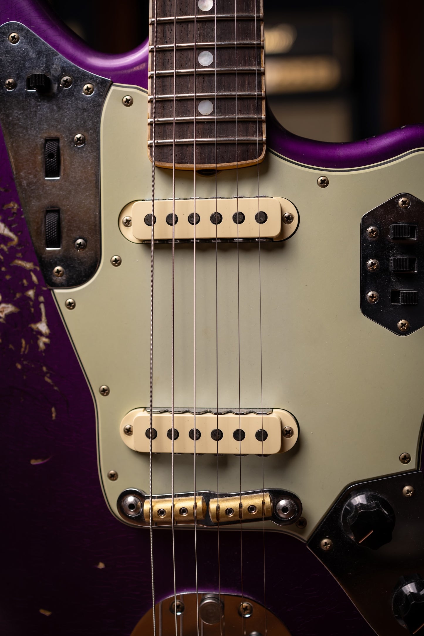 Fender Custom Shop 1965 Jaguar Heavy Relic Electric Guitar - Faded Purple Metallic