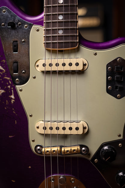 Fender Custom Shop 1965 Jaguar Heavy Relic Electric Guitar - Faded Purple Metallic