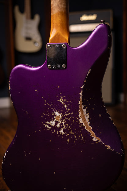 Fender Custom Shop 1965 Jaguar Heavy Relic Electric Guitar - Faded Purple Metallic