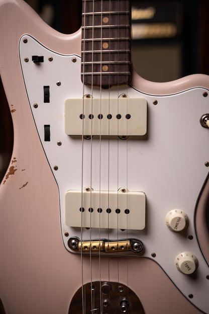 Fender Custom Shop 1963 Jazzmaster® Relic®, Rosewood Fingerboard Electric Guitar - Aged Shell Pink