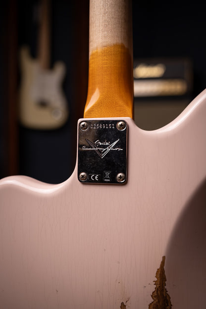 Fender Custom Shop 1963 Jazzmaster® Relic®, Rosewood Fingerboard Electric Guitar - Aged Shell Pink