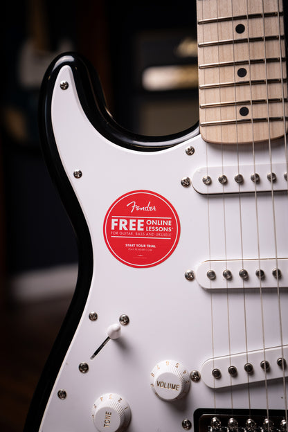 Fender Squier Sonic Stratocaster Left-Handed White Pickguard - Black