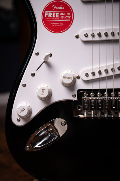 Fender Squier Sonic Stratocaster Left-Handed White Pickguard - Black