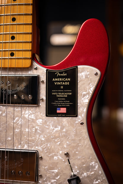 Fender American Vintage II 1972 Telecaster® Thinline  Electric Guitar - Candy Apple Red