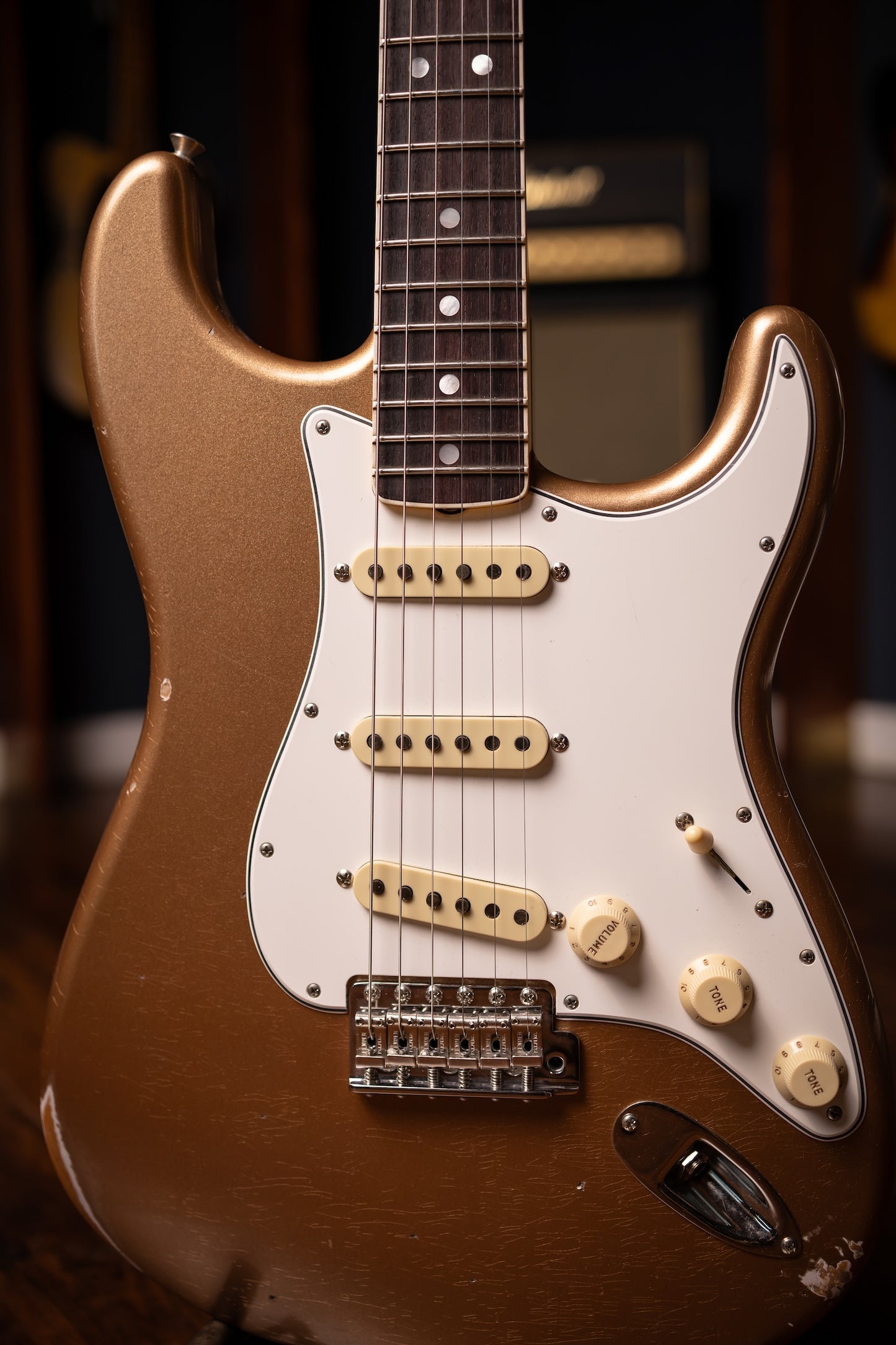 Fender 1967 Stratocaster® Relic Electric Guitar - Aged Firemist Gold
