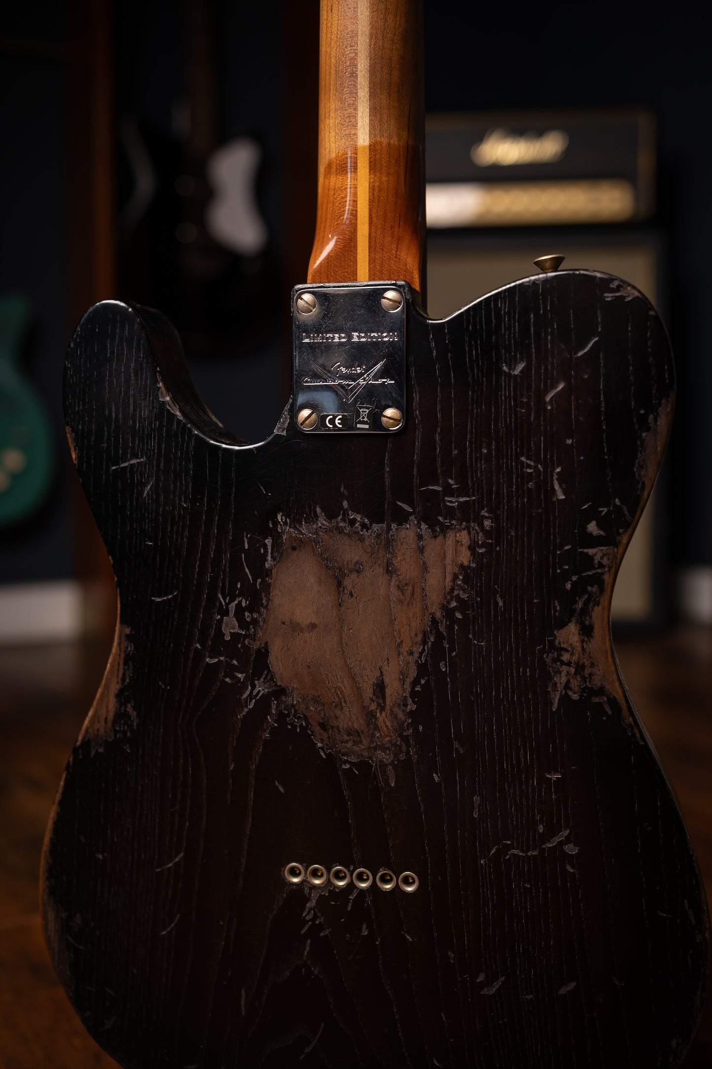 Fender Limited Edition Roasted Reverse '50s Telecaster Heavy Relic, 1-Piece Roasted Quartersawn Maple Neck Electric Guitar - Ebony Transparent (Copy)