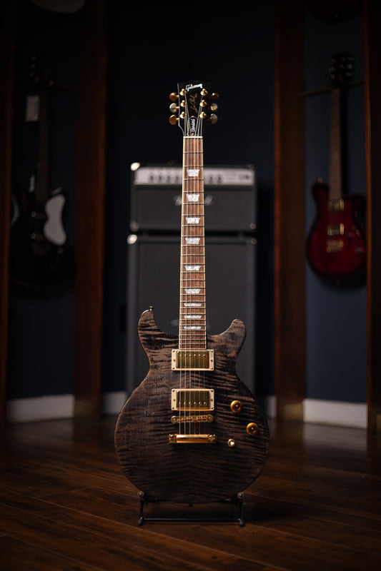 2002 Gibson Les Paul Double Cutaway Electric Guitar - Transparent Black