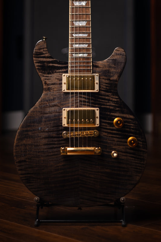 2002 Gibson Les Paul Double Cutaway Electric Guitar - Transparent Black