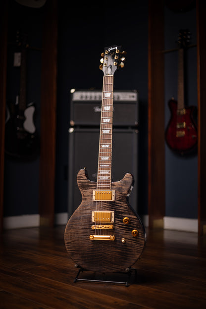 2002 Gibson Les Paul Double Cutaway Electric Guitar - Transparent Black
