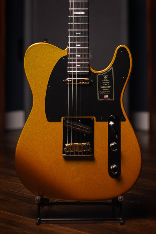 Fender 75th Anniversary American Ultra II Telecaster Ebony Fingerboard, Electric Guitar - Liquid Gold