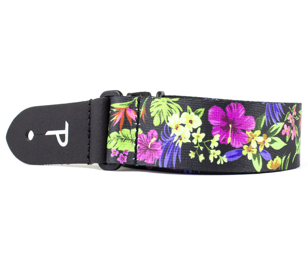 Multi Colored Luau Floral Design on Polyester Ukulele Strap