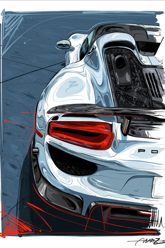 Marz Ink - Porsche 918 Spyder Detail (ACRYLIC & METAL) - 1 of 25