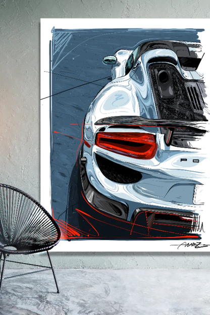 Marz Ink - Porsche 918 Spyder Detail (ACRYLIC & METAL) - 1 of 25