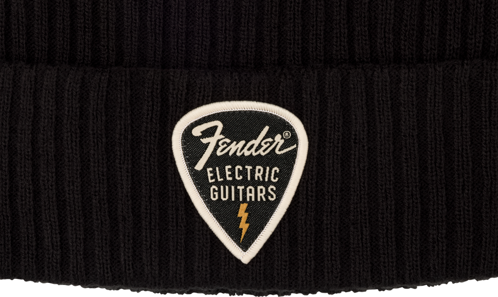 Fender Pick Patch Ribbed Beanie - Black