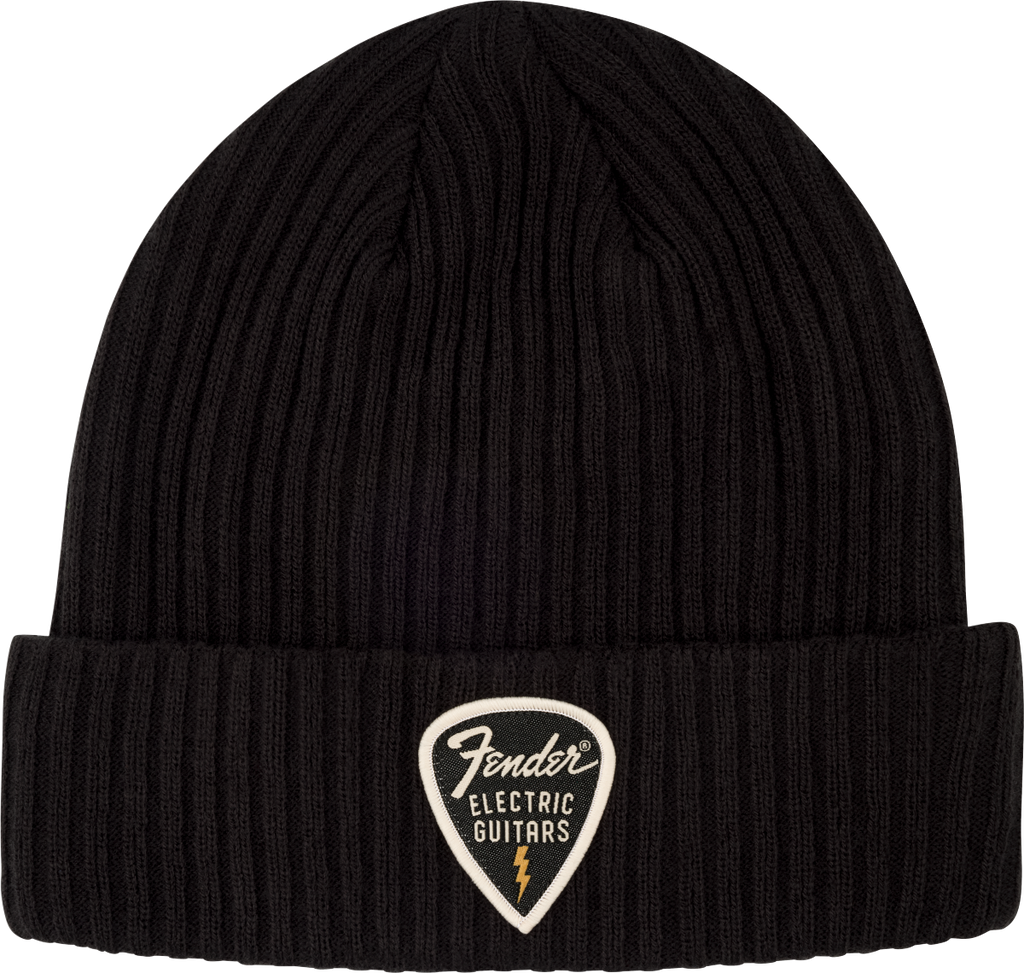 Fender Pick Patch Ribbed Beanie - Black