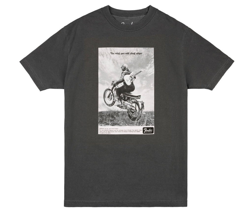 Fender Vintage Ad Motorcycle Rider T-Shirt