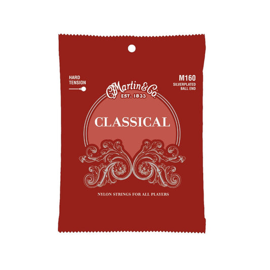 Martin M160 Classical Silver-Plated Ball End Nylon Strings - Hard Tension