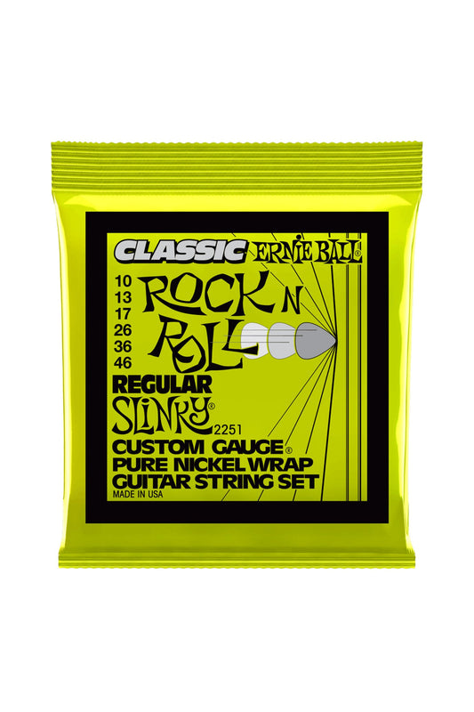 Ernie Ball 2251 Regular Slinky Classic Rock N Roll Electric Guitar Strings 10-46
