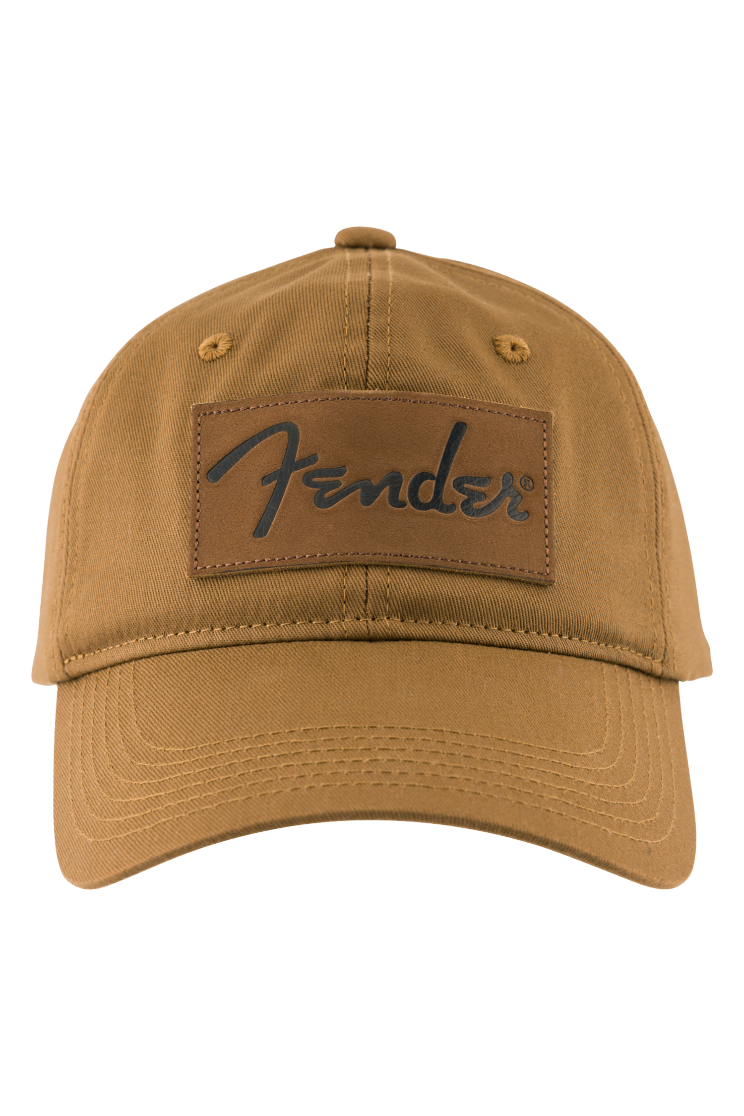 Brown cap with Fender logo on a white background